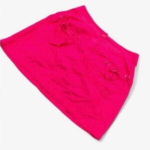 Vibrant Pink y2k Cargo Mini Skirt